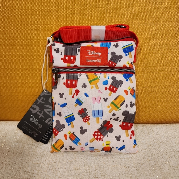 Loungefly Disney Mickey and Friends Popsicle Summer AOP Passport Bag NEW - Picture 2 of 9